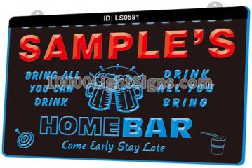 LS0581 Name Personalized Custom Family Home Brew Mug Cheers Bar Beer