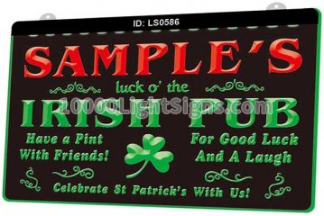 LS0586 Name Personalized Irish Pub Bar